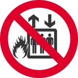 Proibido ultilizar elevador em caso de incêndio